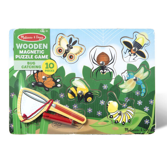Melissa & Doug Wooden Magnetic Puzzle Game Bug Catching